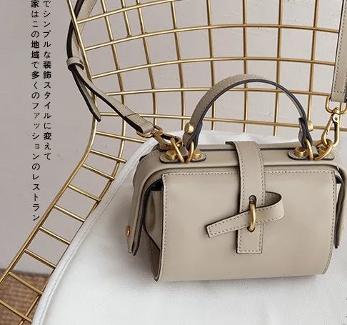 Small Leather Stylish Womens Boston Handbag Doctor Shoulder Bag for Women