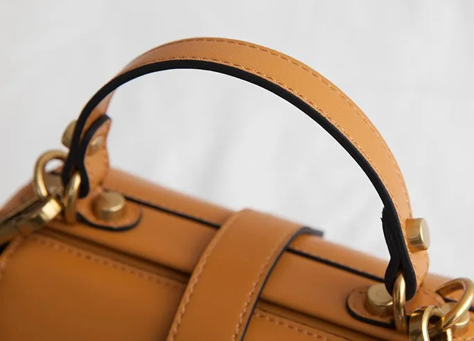 Small Leather Stylish Womens Boston Handbag Doctor Shoulder Bag for Women