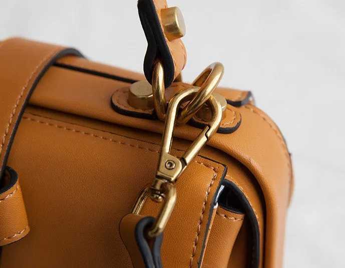 Small Leather Stylish Womens Boston Handbag Doctor Shoulder Bag for Women