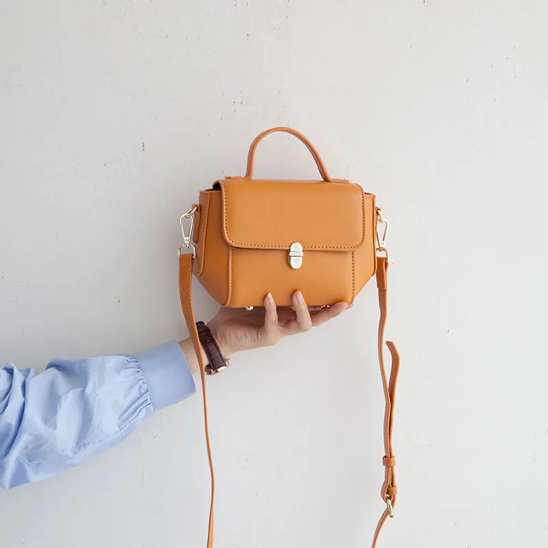 Small Leather Stylish Womens Mini Handbag Doctor Shoulder Bag for Women