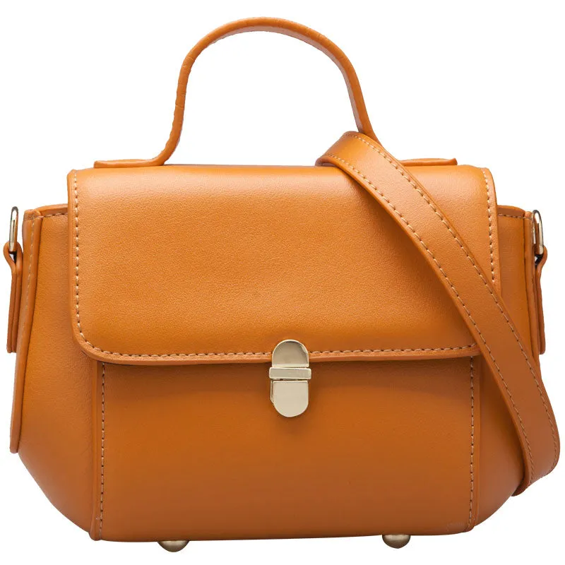 Small Leather Stylish Womens Mini Handbag Doctor Shoulder Bag for Women