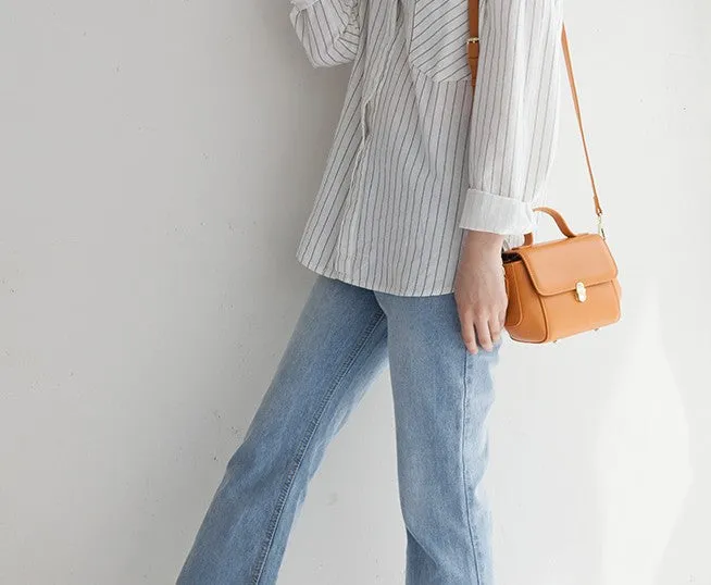 Small Leather Stylish Womens Mini Handbag Doctor Shoulder Bag for Women