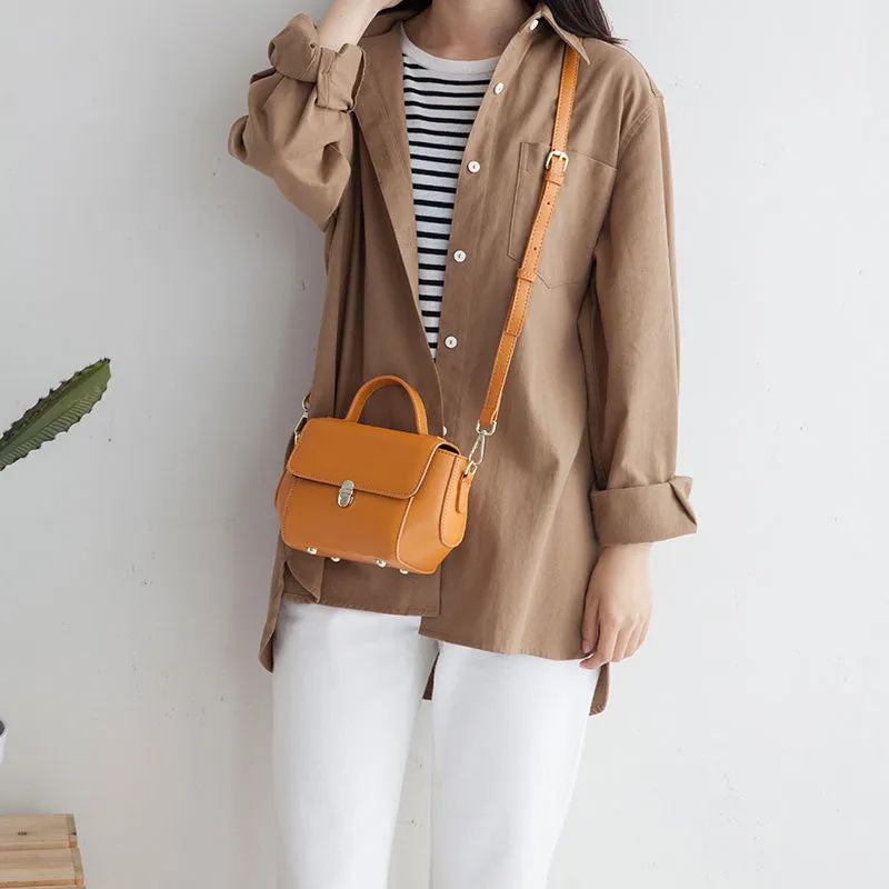 Small Leather Stylish Womens Mini Handbag Doctor Shoulder Bag for Women