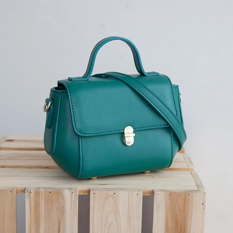 Small Leather Stylish Womens Mini Handbag Doctor Shoulder Bag for Women