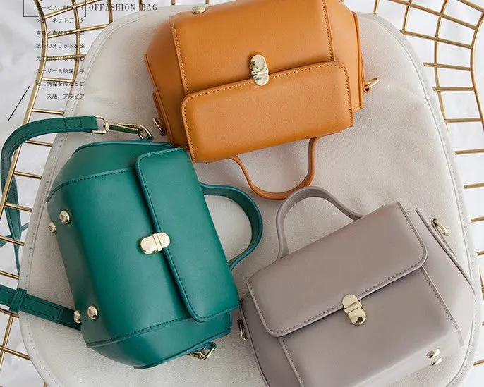 Small Leather Stylish Womens Mini Handbag Doctor Shoulder Bag for Women