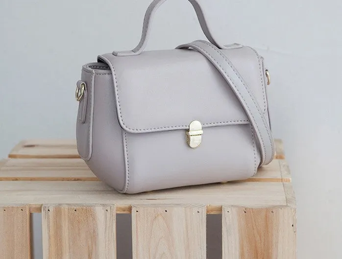 Small Leather Stylish Womens Mini Handbag Doctor Shoulder Bag for Women