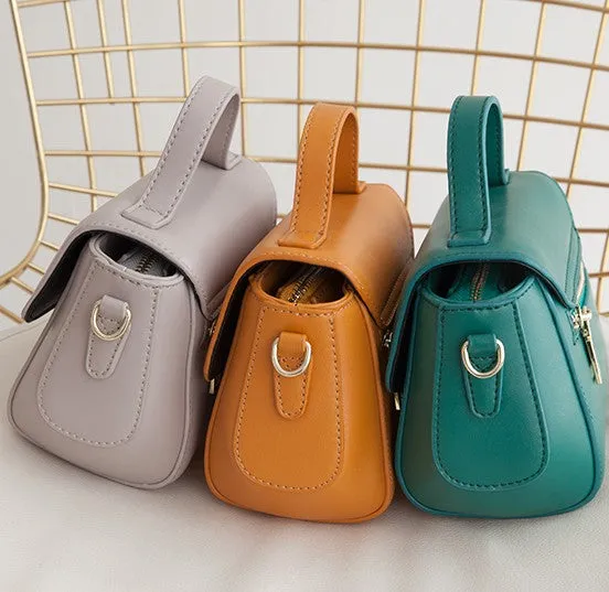 Small Leather Stylish Womens Mini Handbag Doctor Shoulder Bag for Women