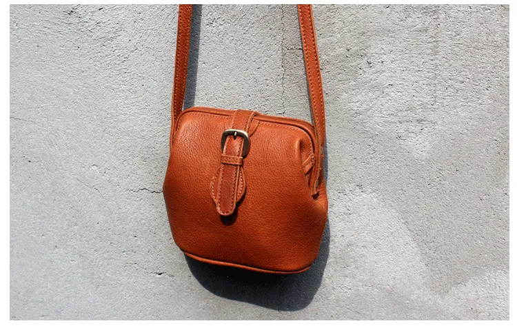 Small Womens Brown Leather Small doctor bag shoulder doctor bag for women