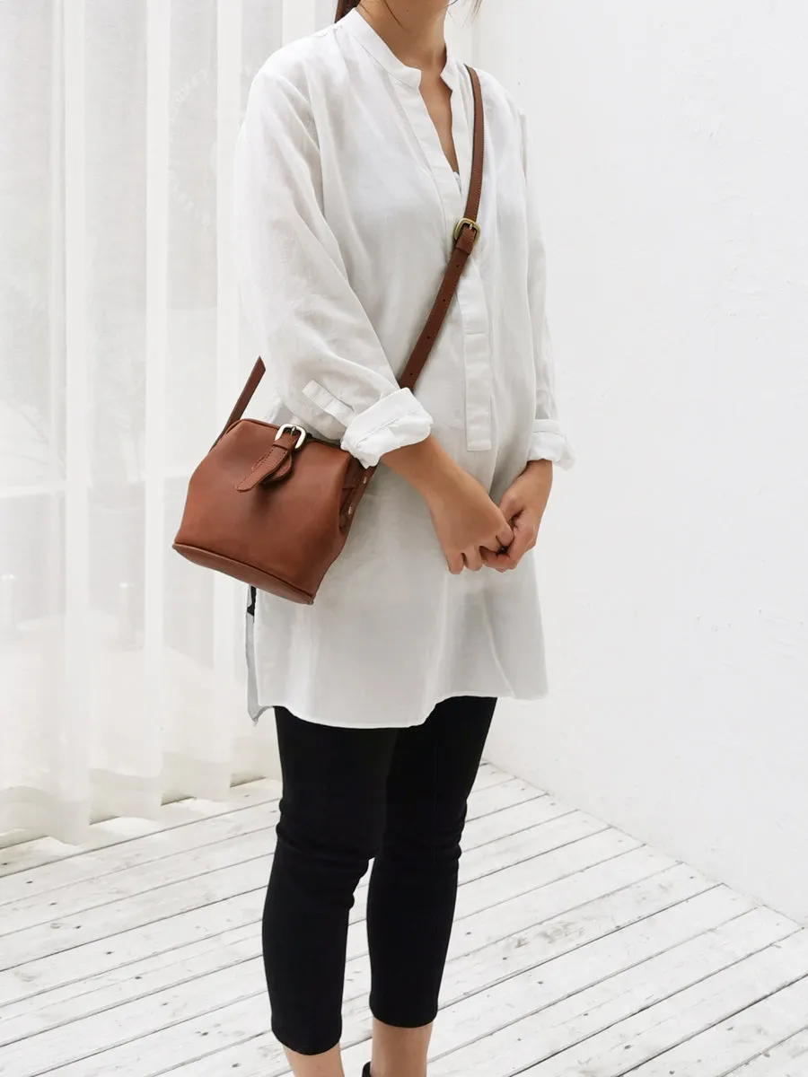 Small Womens Brown Leather Small doctor bag shoulder doctor bag for women