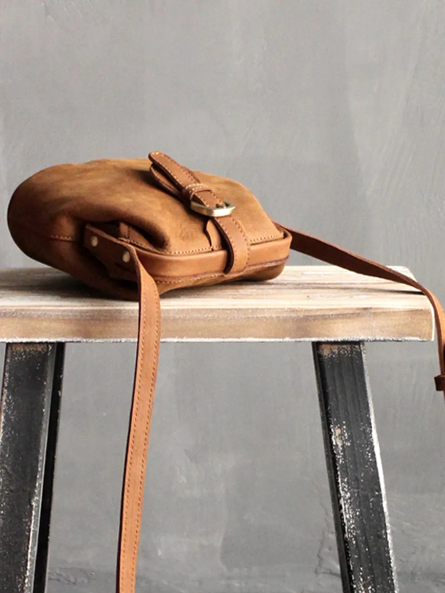 Small Womens Brown Leather Small doctor bag shoulder doctor bag for women