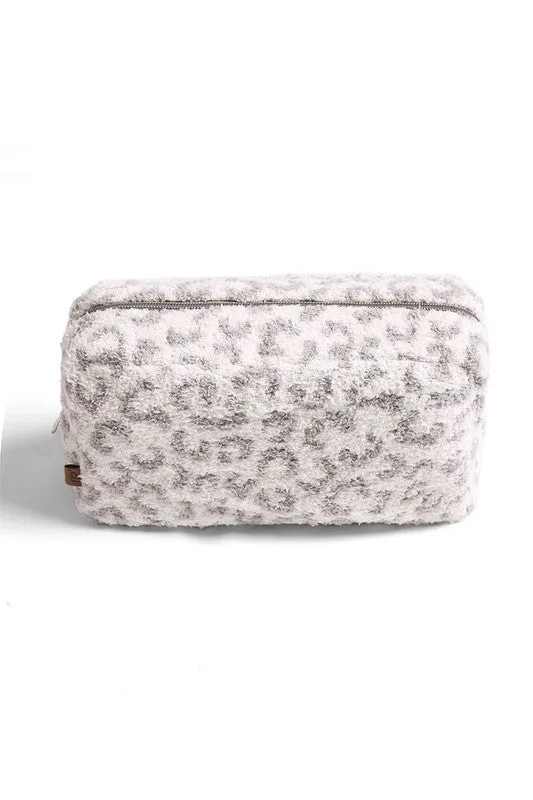 Soft Leopard Print Travel Pouch