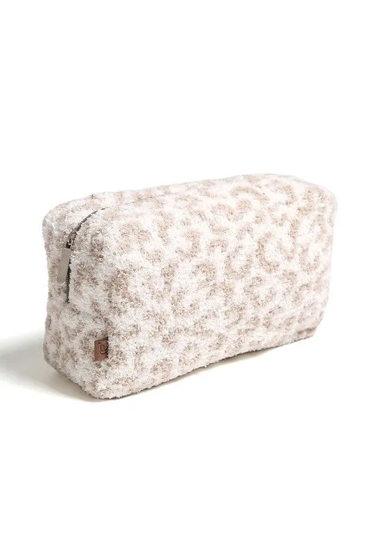 Soft Leopard Print Travel Pouch