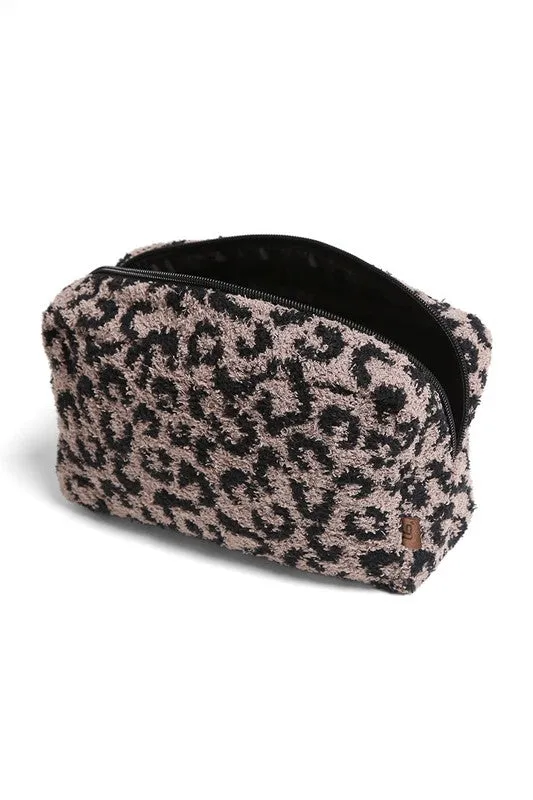 Soft Leopard Print Travel Pouch
