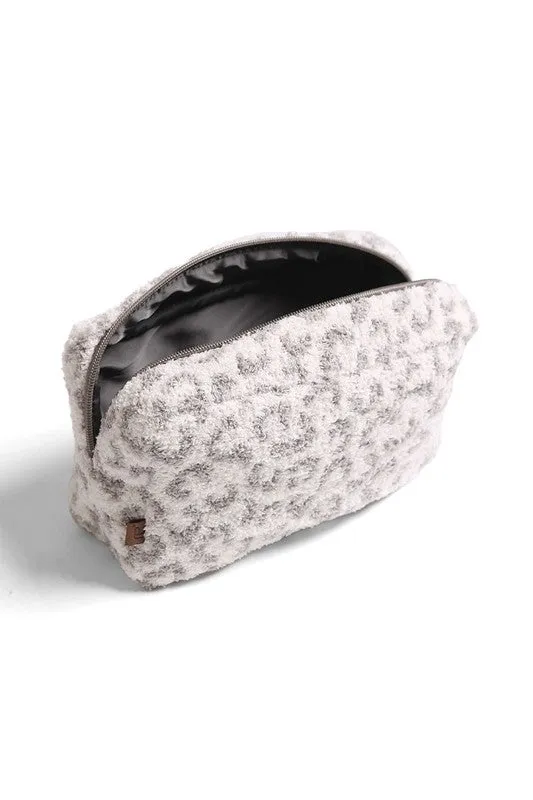 Soft Leopard Print Travel Pouch