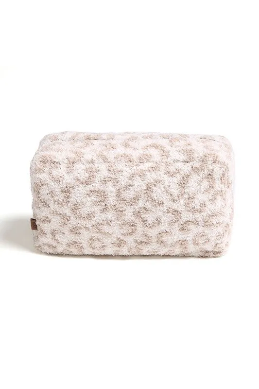 Soft Leopard Print Travel Pouch