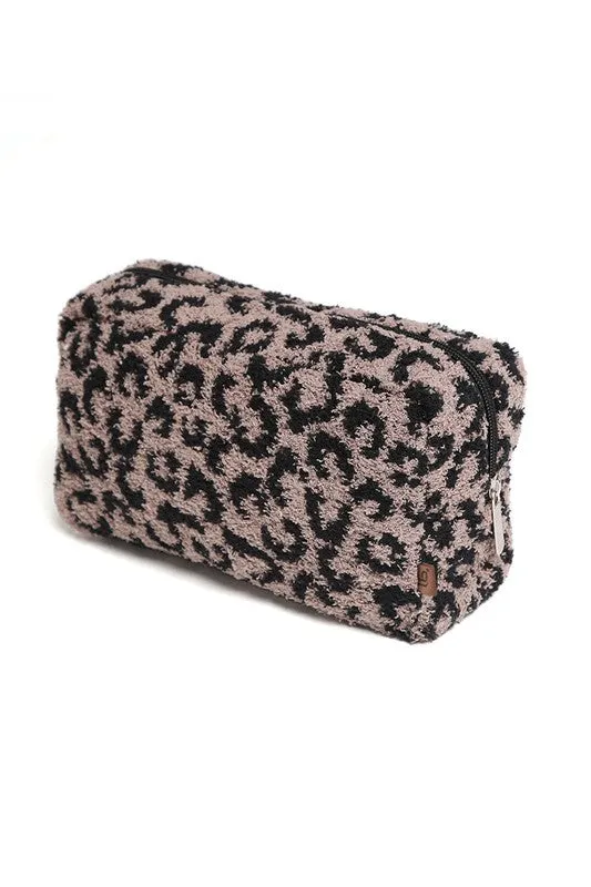 Soft Leopard Print Travel Pouch