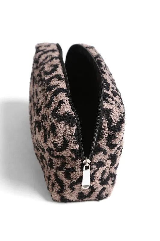 Soft Leopard Print Travel Pouch
