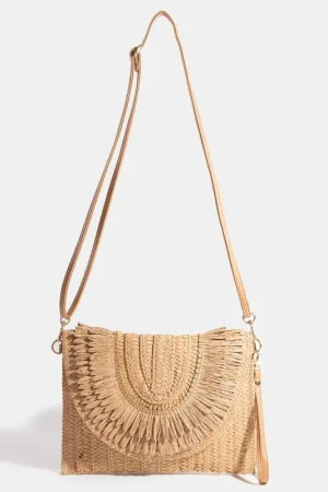 Straw Woven Envelope Clutch Bag