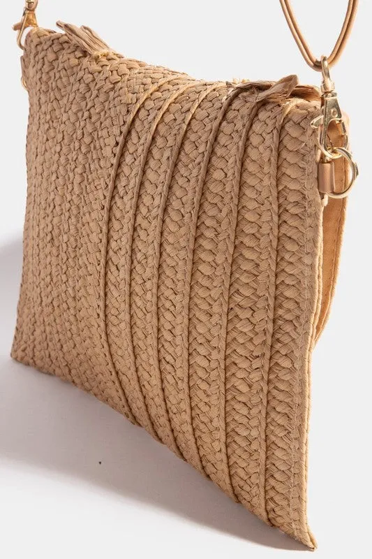 Straw Woven Envelope Clutch Bag