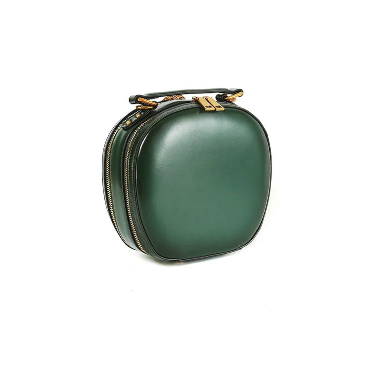 Stylish LEATHER WOMENs Circle Handbag Purse Round SHOULDER Purses for Women