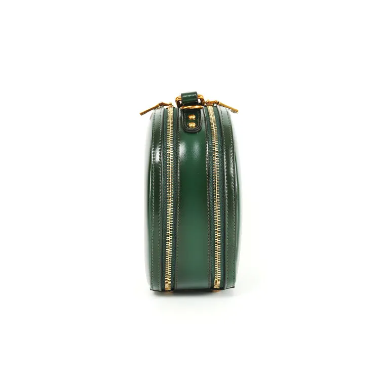 Stylish LEATHER WOMENs Circle Handbag Purse Round SHOULDER Purses for Women