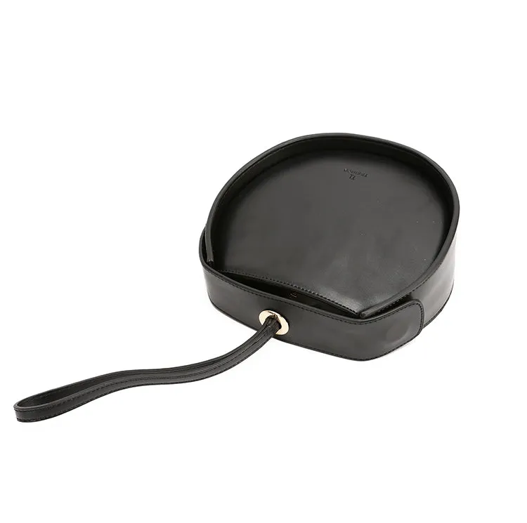 Stylish LEATHER WOMENs Circle Handbags Purse Round SHOULDER Purse for Women