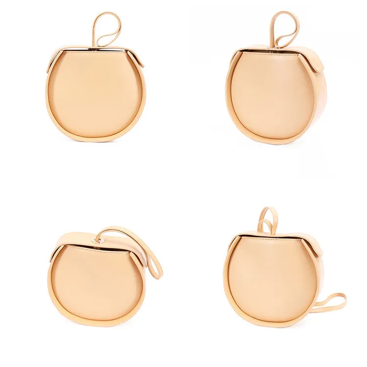 Stylish LEATHER WOMENs Circle Handbags Purse Round SHOULDER Purse for Women