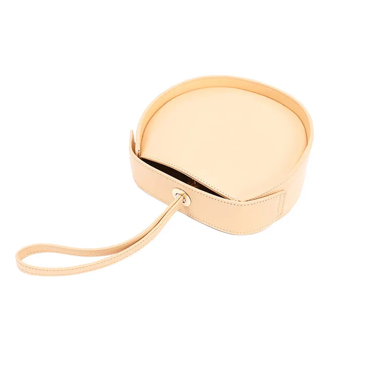 Stylish LEATHER WOMENs Circle Handbags Purse Round SHOULDER Purse for Women