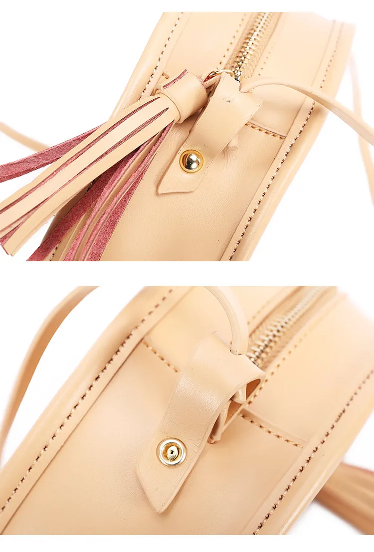 Stylish LEATHER WOMENs Circle Purse Round SHOULDER BAGs Purse FOR WOMEN