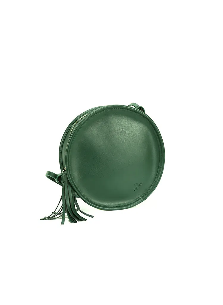 Stylish LEATHER WOMENs Circle Purse Round SHOULDER BAGs Purse FOR WOMEN