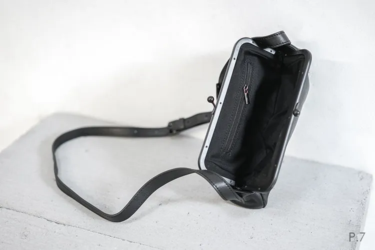 Stylish Womens Black Leather Long Doctor Shoulder Purse Black Doctor Crossbody Purses for Women