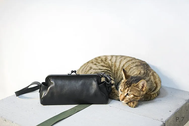 Stylish Womens Black Leather Long Doctor Shoulder Purse Black Doctor Crossbody Purses for Women
