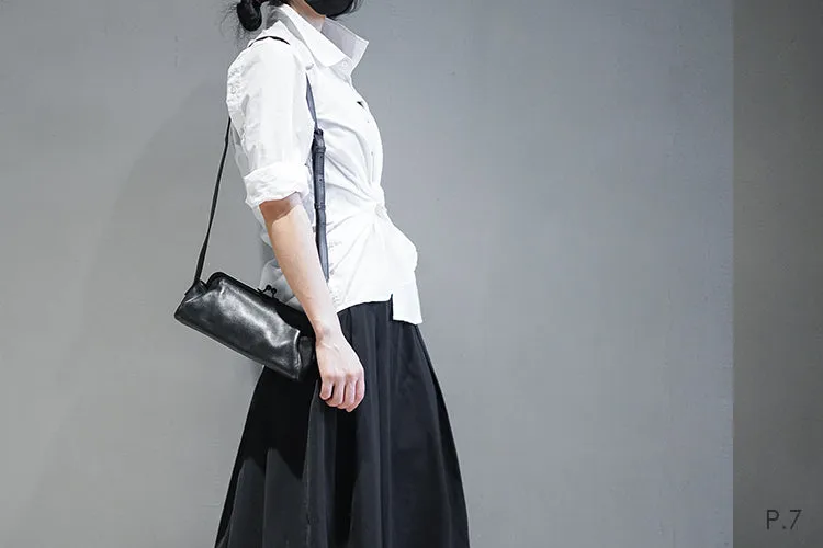 Stylish Womens Black Leather Long Doctor Shoulder Purse Black Doctor Crossbody Purses for Women