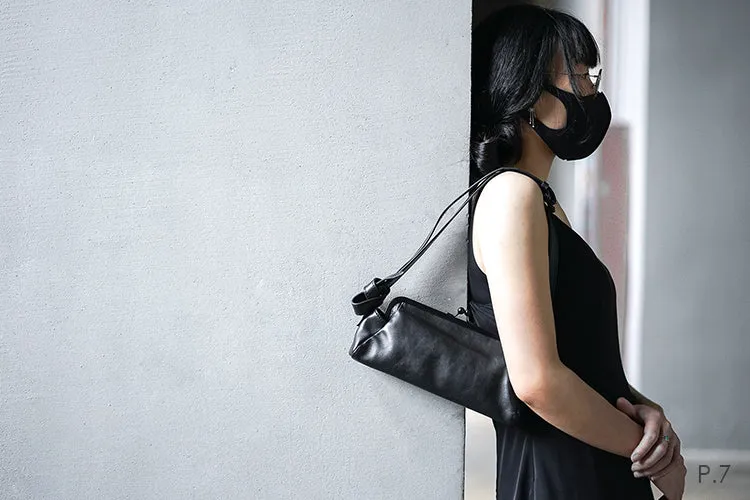 Stylish Womens Black Leather Long Doctor Shoulder Purse Black Doctor Crossbody Purses for Women