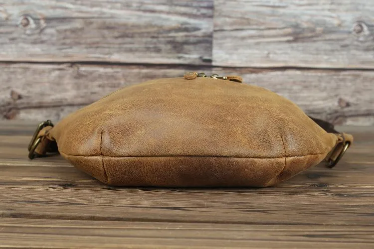 Tan Leather Fanny Pack Men's Brown Chest Bag Hip Bag Bum Bag Waist Bags For Men