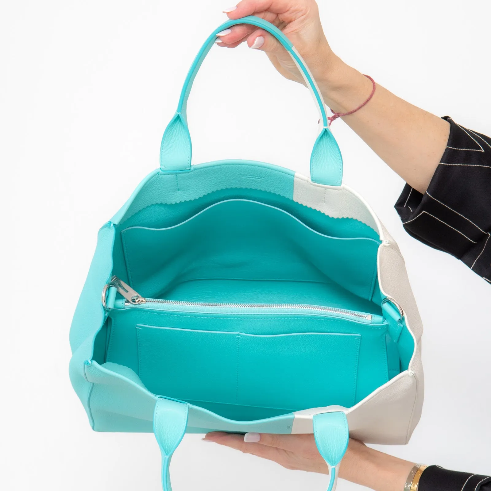 Tiffany & Co Colour Block Leather Tote Bag