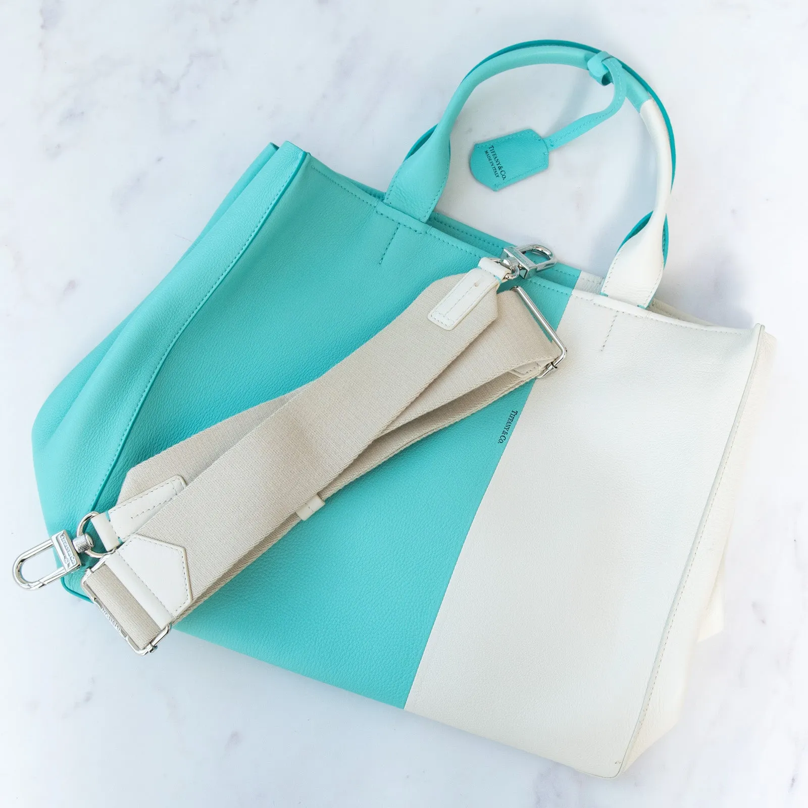 Tiffany & Co Colour Block Leather Tote Bag