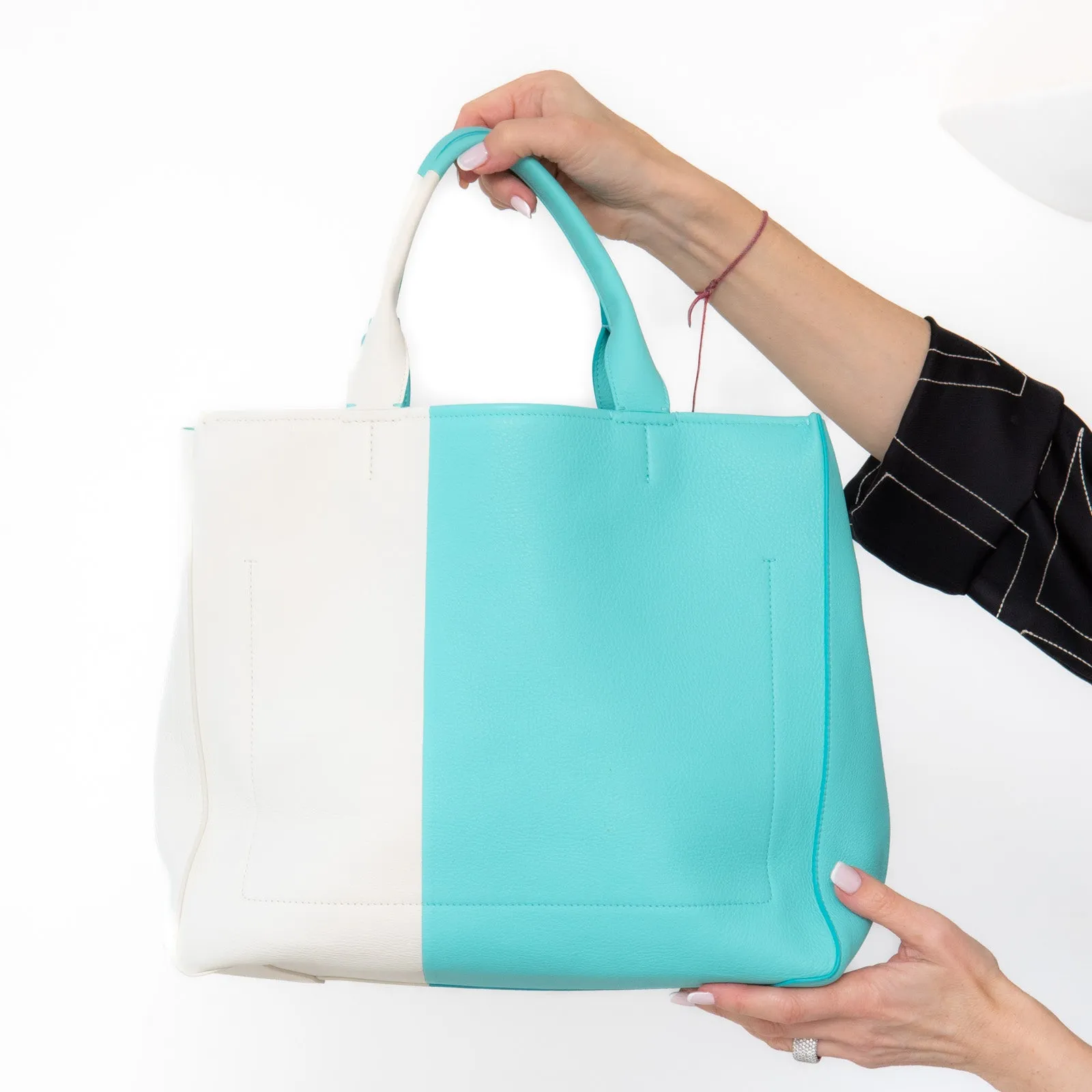 Tiffany & Co Colour Block Leather Tote Bag