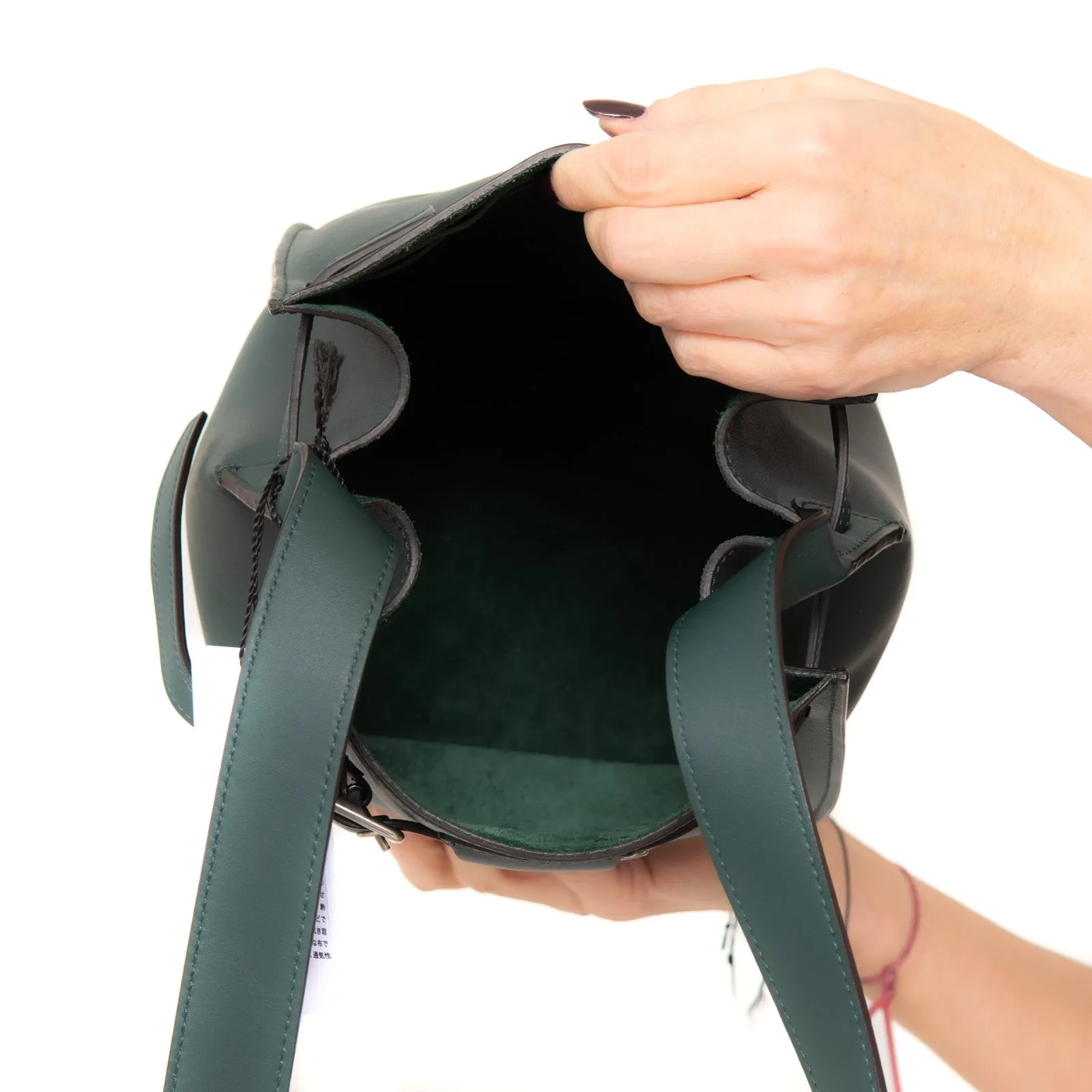 **UNUSED** Celine  Green Leather Bucket Bag