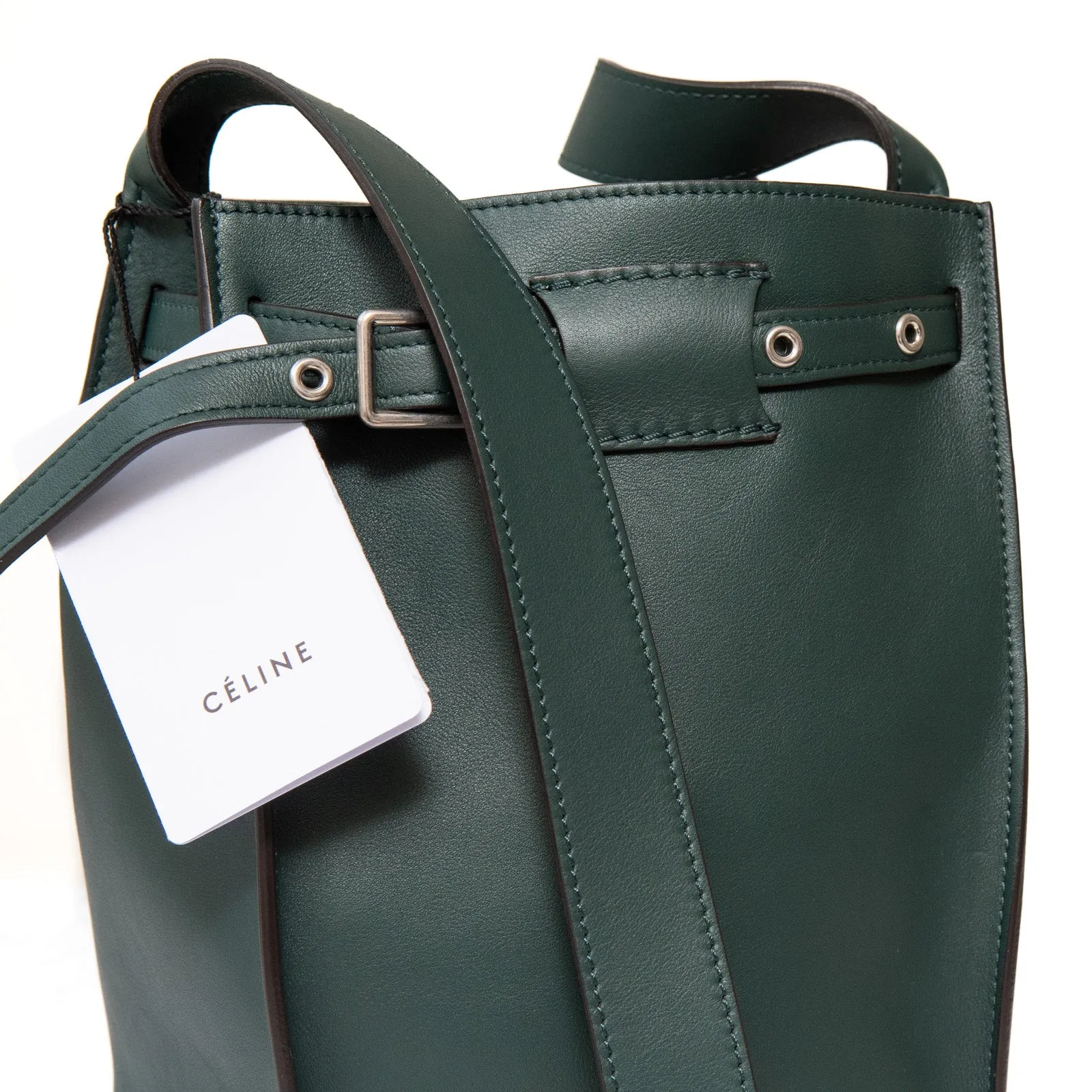 **UNUSED** Celine  Green Leather Bucket Bag