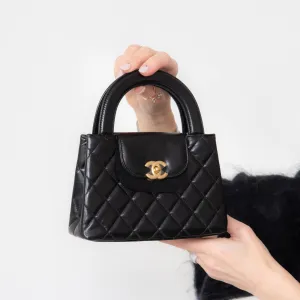 **UNUSED** Chanel Small Kelly Shopping Bag in Black Calfskin Leather with Brushed Gold Hardware