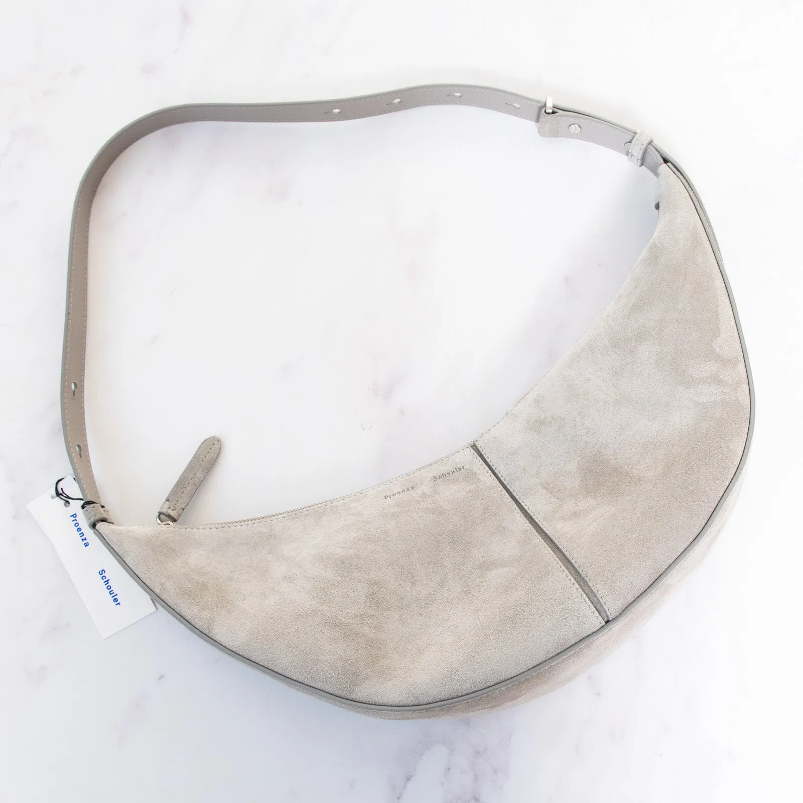 **UNUSED** Proenza Schouler Slide Grey Suede Shoulder Bag