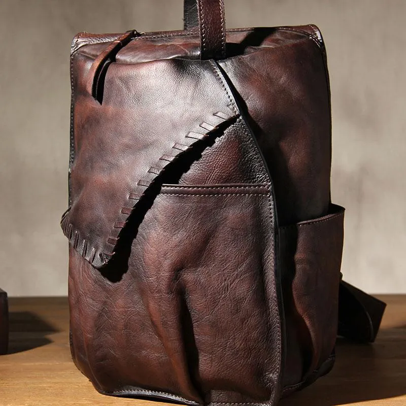 Vintage Leather Mens Cool Sling Bag Sling Shoulder Bag Chest Bag for men