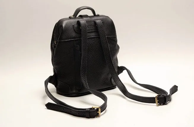 Vintage LEATHER WOMEN Doctor Backpack Purses Black School Backpacks FOR WOMEN