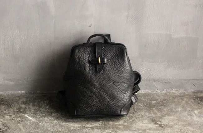 Vintage LEATHER WOMEN Doctor Backpack Purses Black School Backpacks FOR WOMEN