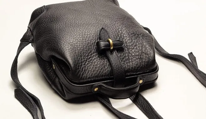 Vintage LEATHER WOMEN Doctor Backpack Purses Black School Backpacks FOR WOMEN