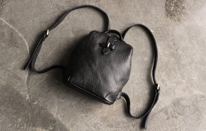 Vintage LEATHER WOMEN Doctor Backpack Purses Black School Backpacks FOR WOMEN