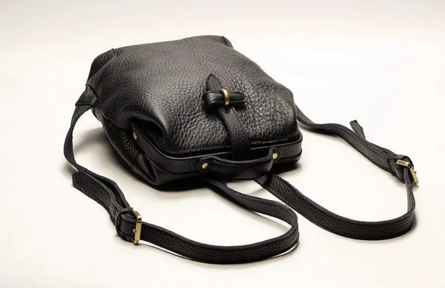 Vintage LEATHER WOMEN Doctor Backpack Purses Black School Backpacks FOR WOMEN