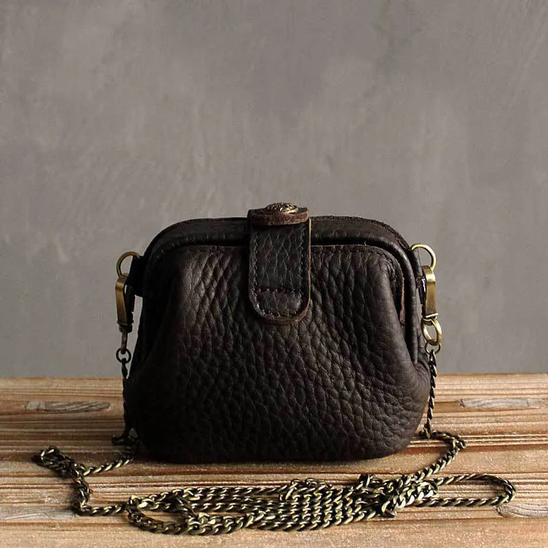 Vintage LEATHER WOMEN Mini Doctor Purse Chain SHOULDER BAG Purses FOR WOMEN