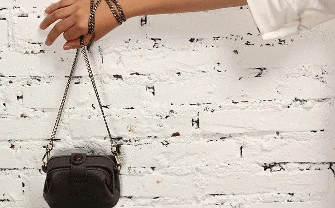 Vintage LEATHER WOMEN Mini Doctor Purse Chain SHOULDER BAG Purses FOR WOMEN